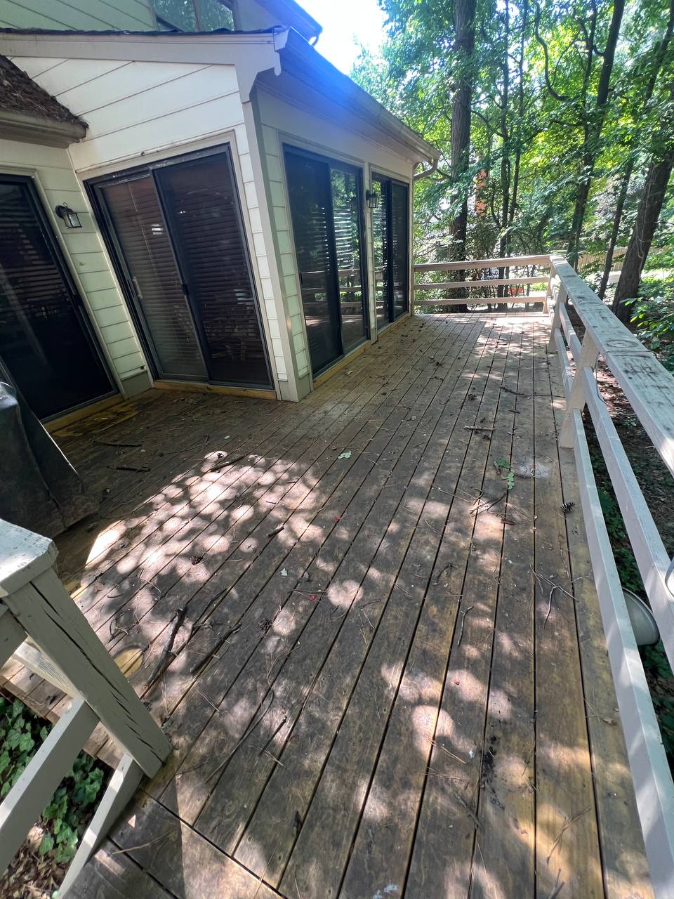 Dirty deck before pressure washing