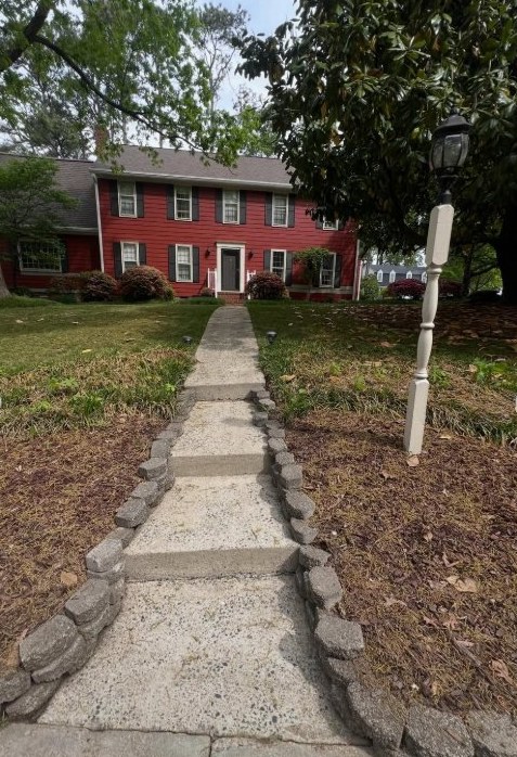 Clean front steps after pressure washing