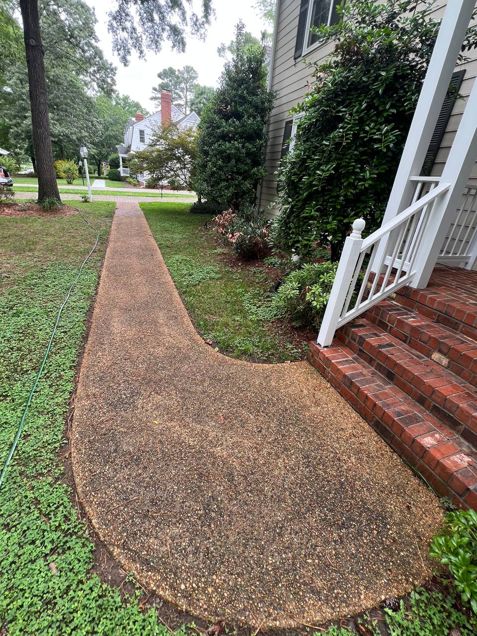 Walkway before pressure washing